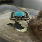 Carolyn Pollack Southwestern Style Sterling Silver Rectangle Turquoise Decorated Ring Size 8 For Women
