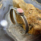 Native American Sterling Silver Oval Pink Conch Shell Decorated Bracelet For Women