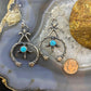 Kevin Billah Native American Sterling Silver Sandcast Turquoise Naja Dangle Earrings For Women #7