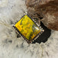 Native American Sterling Silver Bumblebee Jasper Mini Bar Ring Size 10 For Women