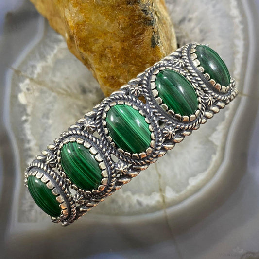 Carolyn Pollack Vintage Southwestern Style Sterling Silver Malachite Bracelet For Women