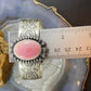 Boyd J. Ashley Native American Sterling Silver Oval Pink Conch Shell Stamped Bracelet For Women #1