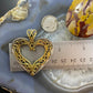 Carolyn Pollack Southwestern Style Sterling Silver & Brass Decorated Heart Pendant For Women