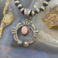 Kevin Billah Sterling Silver Oval Pink Conch Shell Decorated Naja Unisex Pendant #2