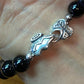 Carolyn Pollack Sterling Silver Onyx Bead Spirit Animal Foldover Clasp Bracelet For Women