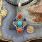 Carolyn Pollack Southwestern Style Sterling Silver Turquoise, Lapis, Red Jasper Pendant For Women