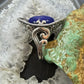 Carolyn Pollack Sterling Silver Oval Lapis Sombrero Style Decorated Size 8 Ring For Women