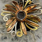 Carolyn Pollack Southwestern Style Sterling Silver/Brass/Bronze Mother of Pearl Flower Pendant For Women