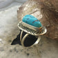 Bill Mex Native American Sterling Silver Natural Teardrop Turquoise Ring Sz 8 For Women