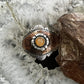 Carolyn Pollack Sterling Silver & Copper Round Citrine Decorated Ring For Women