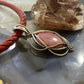 Carolyn Pollack Southwestern Style Sterling Silver Oval Rhodonite Enhancer Pendant For Women