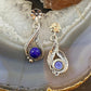 Carolyn Pollack Sterling Silver Round Sodalite Leaves &Flower Earrings For Women