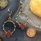 Carolyn Pollack Southwestern Style Sterling Silver 5 Red Jasper Decorated Hoop Dangle Earrings For Women