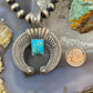 Kevin Billah native American  Sterling Silver Rectangle Turquoise Decorated Unisex Naja Pendant