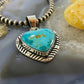 Native American Sterling Silver Blue Ridge Turquoise Heart Pendant For Women #2