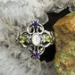 Carolyn Pollack Sterling Silver 5 Multi Gemstone Decorated Ring For Women