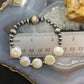 Native American Sterling Silver Navajo Pearl Beads & 5 Pearl Coin Stretch Bracelet For Women