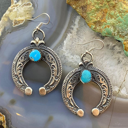 Eva & Linberg Billah Sterling Silver Oval Turquoise Naja Dangle Earrings For Women #1