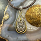 Carolyn Pollack Sterling Silver & Brass Decorated Teardrop Enhancer Pendant For Women