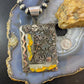 Alex Sanchez Native American Sterling Silver 2 Bumblebee Jasper Petroglyph Tablet Unisex Pendant