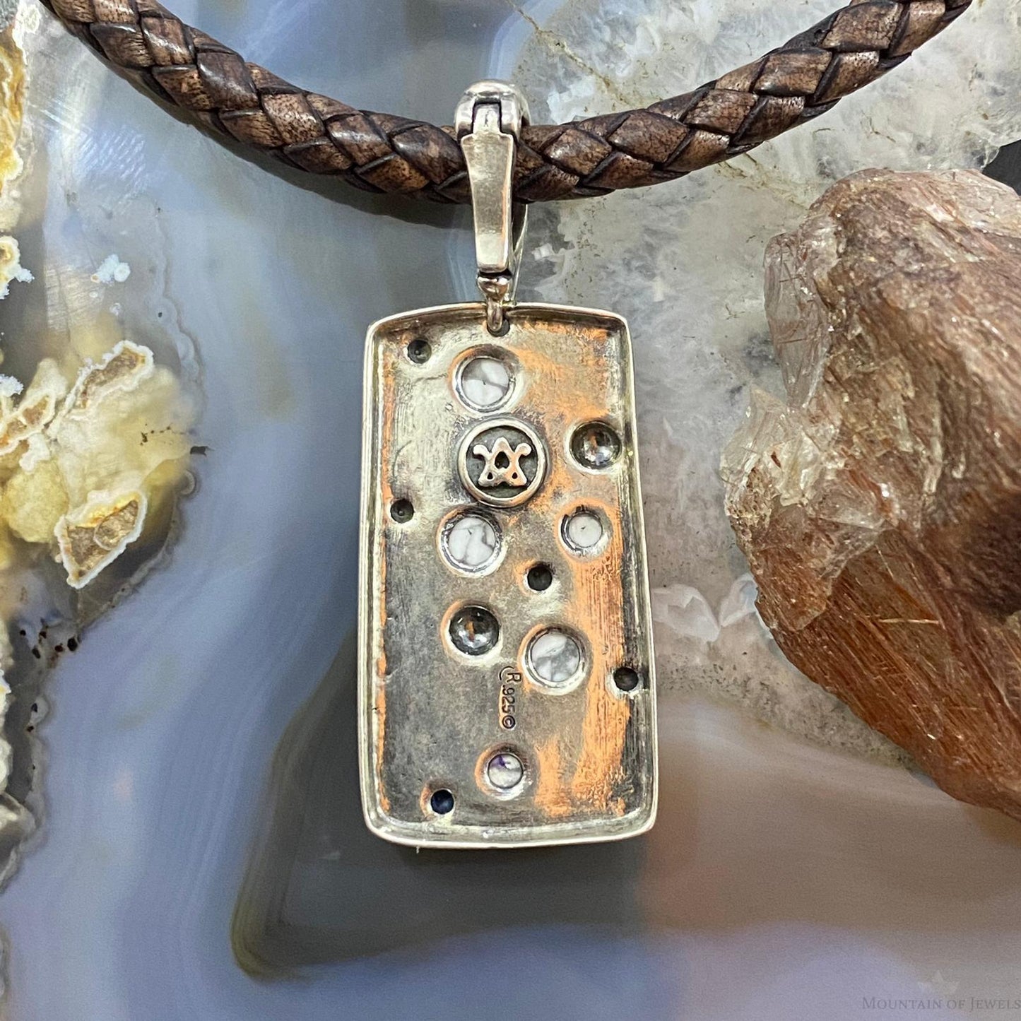 Carolyn Pollack Sterling Silver Howlite Petroglyph Enhancer Pendant For Women