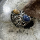 Carolyn Pollack Sterling Silver Picture Jasper & Denim Lapis Ring Size 6.25 For Women