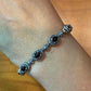 Carolyn Pollack Sterling Silver 9 Oval Onyx Decorated Link Bracelet For Women