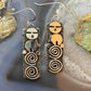 Alex Sanchez Native American Sterling Silver Rectangle Petroglyph Dangle Earrings For Women #7