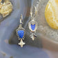 Carolyn Pollack Southwestern Style Sterling Silver Denim Lapis Dangle Earrings For Women
