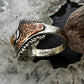 Carolyn Pollack Sterling Silver & Copper Round Citrine Decorated Ring For Women