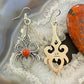 Kevin Billah Stamped Sand Cast w/Coral Sterling Silver Dangle Earrings For Women