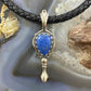 Carolyn Pollack Southwestern Style Sterling Silver Denim Lapis Single Squash Blossom Pendant For Women