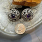 Carolyn Pollack Sterling Silver Amethyst Decorated Safety Clip Stud Earrings For Women