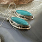 Native American Sterling Silver Marquise Turquoise Dangle Earrings For Women