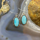 Native American Sterling Silver Oval Blue Ridge Turquoise Dangle Earrings For Women #1