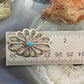 R. Wilson Vintage Sterling Silver Round Turquoise Sandcast Flower Brooch For Women