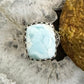 Carolyn Pollack Sterling Silver Rectangle Larimar Decorated Ring Size 8 For Women