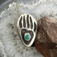 Vintage Native American Silver Turquoise Overlay Bear Claw Ring S10.5 For Women