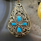 Carolyn Pollack Vintage Southwestern Style Sterling Silver 4 Turquoise Filigree Pendant  For Women