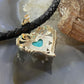 Carolyn Pollack Southwestern Style Sterling Silver Turquoise Heart With Garnet Enhancer Pendant For Women