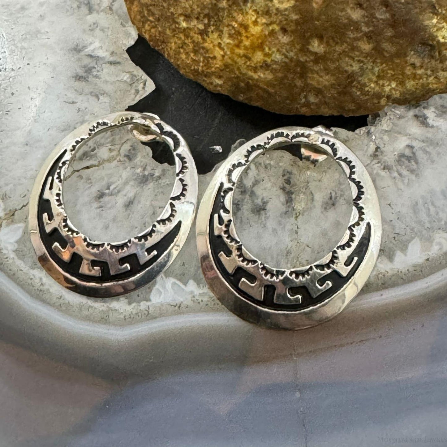 Tommy & Rosita Singer Sterling Silver Overlay Hoop Dangle Earrings For Women #1