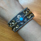Carolyn Pollack Sterling Silver , Brass, Leather Band 1 Turquoise Bracelet For Women