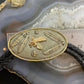 Vintage Michael Kirk Sterling Silver & 14K Gold Eagle & Feathers Oval Bolo Tie For Men