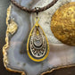 Carolyn Pollack Sterling Silver & Brass Decorated Teardrop Enhancer Pendant For Women