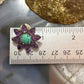 Carolyn Pollack Sterling Silver Round Turquoise & Pear Amethyst Flower Stud Earrings For Women