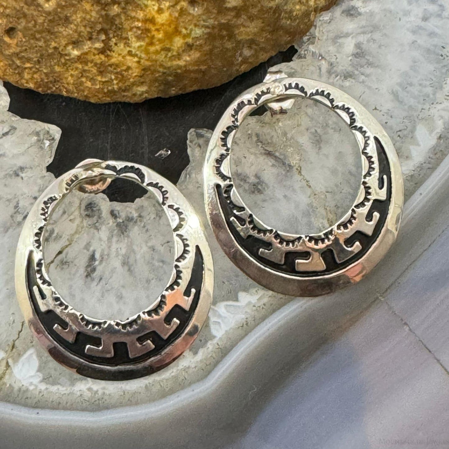 Tommy & Rosita Singer Sterling Silver Overlay Hoop Dangle Earrings For Women #1