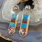 Raylan & Patty Edaakie Zuni Sterling Silver Multi Stone Inlay Dangle Earrings For Women #2