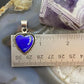 Native American Sterling Silver Lapis Lazuli Heart Stamped Pendant For Women #3