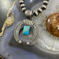 Eva & Linberg Billah Native American Sterling Silver Turquoise Decorated Naja Unisex Pendant #36