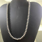 Navajo Pearl Beads 6 mm Sterling Silver Necklace Length 24" For Women
